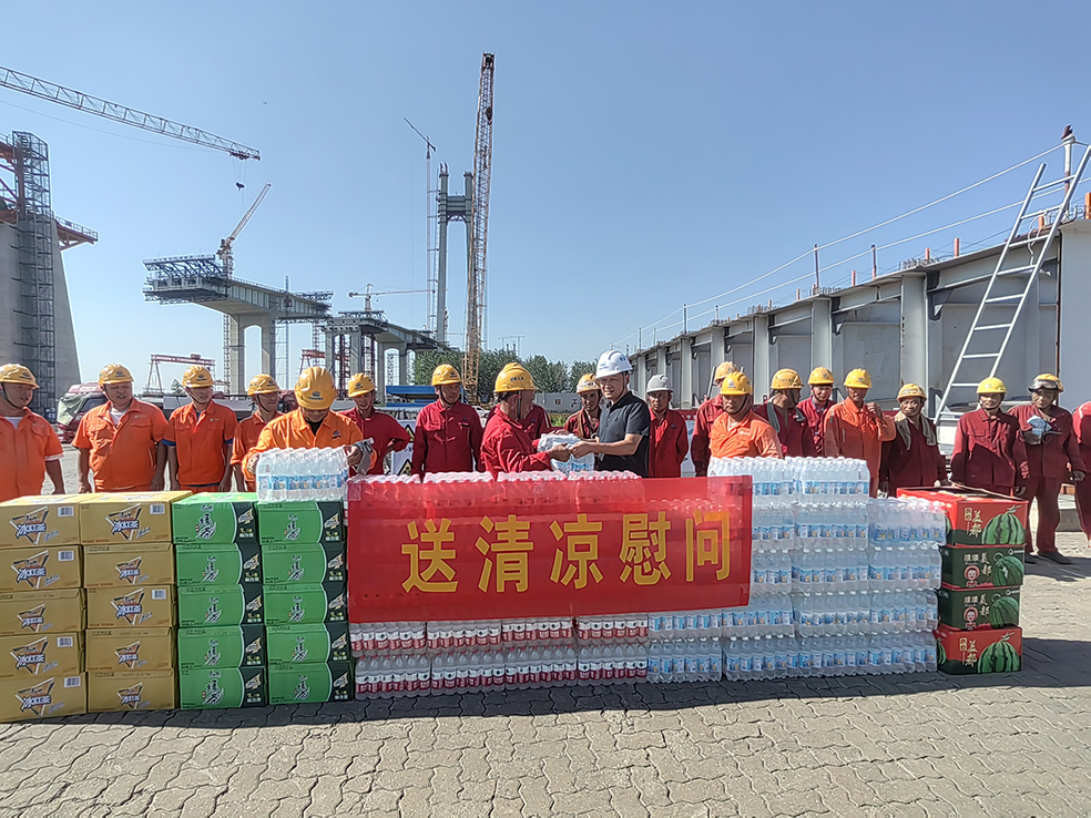 南京仙新路过江通道工程E2标50米跨钢板叠合梁首段拼装顺利通过验收(图2)