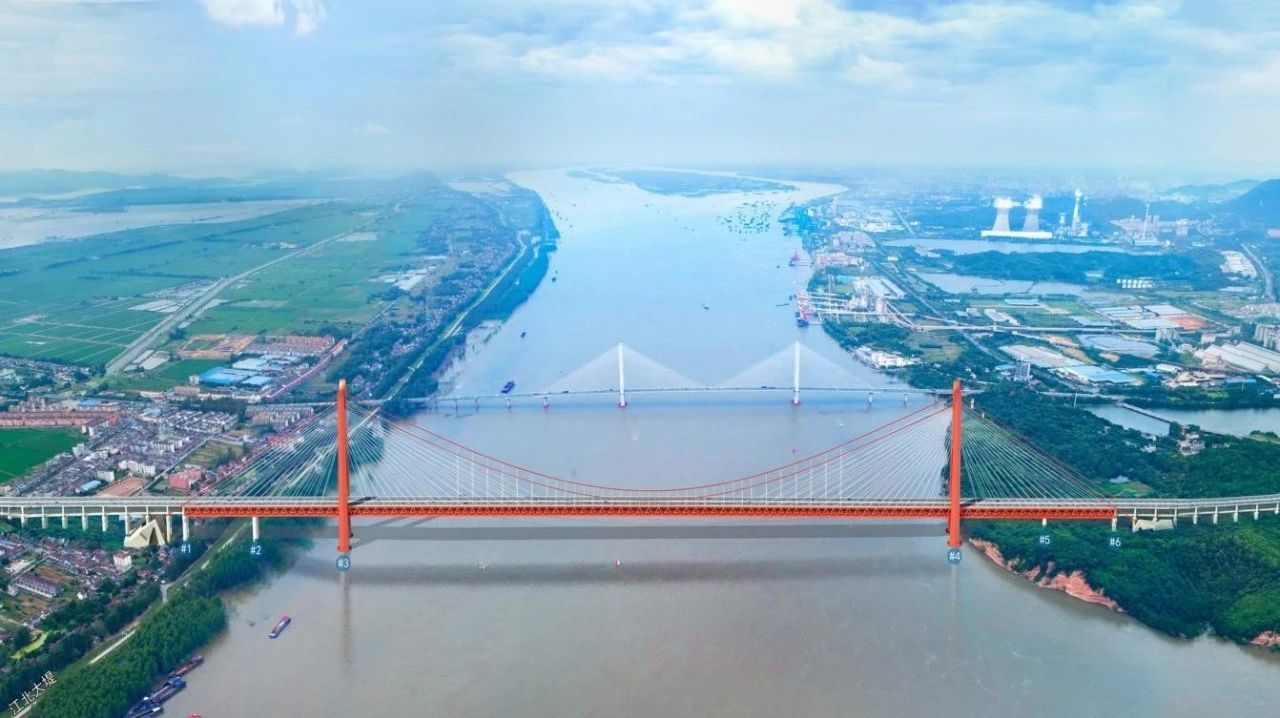 G3铜陵长江公铁大桥3号主塔首层钢锚梁架设完成(图5)