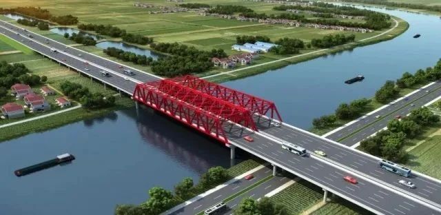 向党献礼丨焦港大桥钢桁梁左幅杆件首吊成功(图3)