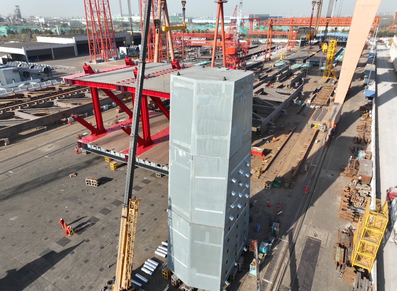 315.5米！巢马城际铁路马鞍山公铁两用长江大桥Z5号主塔顺利封顶(图5)