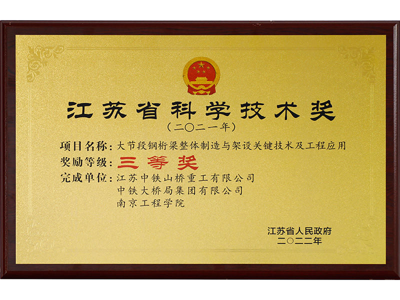 江苏省科学技术奖三等奖